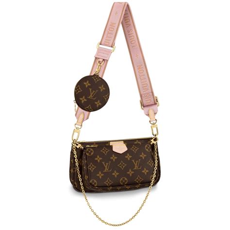 louis vuitton pink strap bag multi pochette|louis vuitton wallet pink inside.